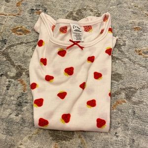 strawberry pajama shirt